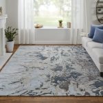 Zarah Modern Watercolor, Blue/Taupe/Green