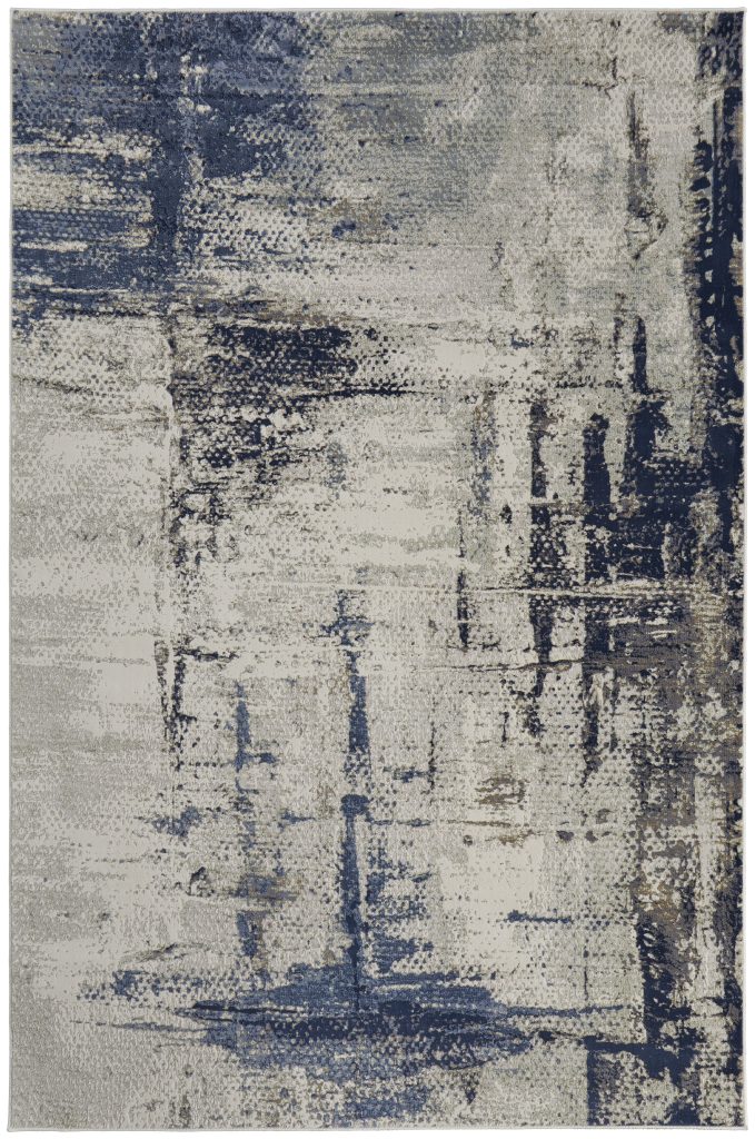 Mandana Modern Abstract, Ivory/Blue