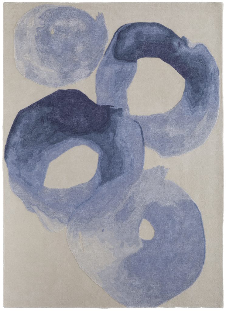 Anya Transitional Abstract, Blue/Ivory