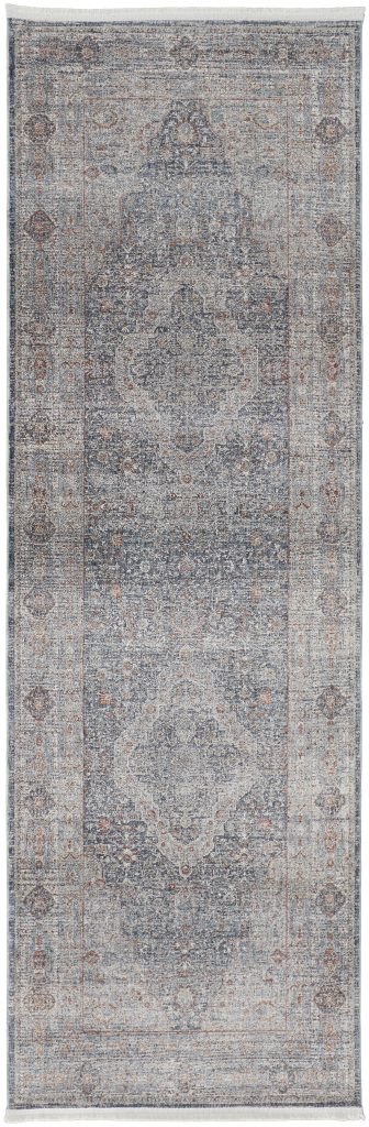 Marquette Transitional Medallion, Gray/Blue/Red