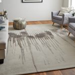 Anya Transitional Abstract, Ivory/Brown/Taupe