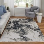 Micah Modern Abstract, Ivory/Black/Taupe