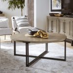 Round Cocktail Table w/ Dual Metal Base