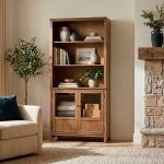 74" Bookcase w/ 2 Doors