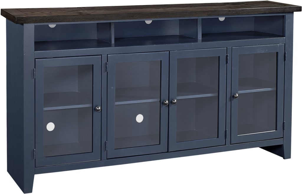 74" Highboy Console w/ 4 Doors
