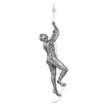 Climbing Sculpture W/rope, Black/silver, Aluminum