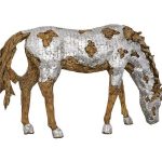 Mustang Horse Armored Sculpture, Grazing
