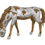 Mustang Horse Armored Sculpture, Grazing