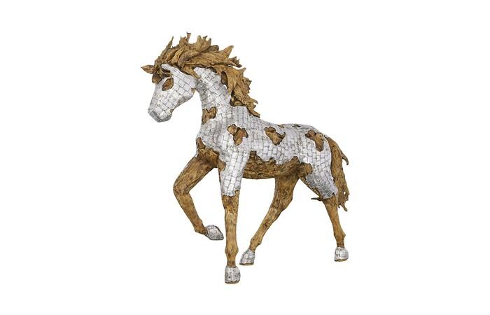 Mustang Horse Armored Sculpture, Galloping