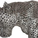 Panther Pipe Sculpture, Walking, Stainless Steel, Large