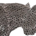 Panther Pipe Sculpture, Walking, Stainless Steel, Large