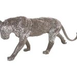 Panther Pipe Sculpture, Walking, Stainless Steel, Large