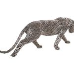 Panther Pipe Sculpture, Walking, Stainless Steel, Small
