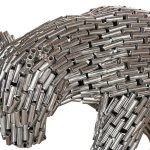 Panther Pipe Sculpture, Walking, Stainless Steel, Small