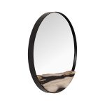 Petrified Slice Mirror, Black Frame, Large