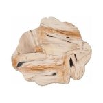 Hewn Petrified Side Table, Rough Cream