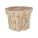 Hewn Petrified Side Table, Rough Cream