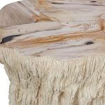 Hewn Petrified Side Table, Rough Cream
