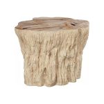 Hewn Petrified Side Table, Rough Cream