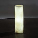 Onyx Lamp Pedestal, Cylindrical, White