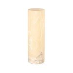 Onyx Lamp Pedestal, Cylindrical, White