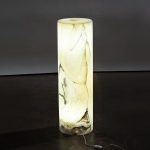 Onyx Lamp Pedestal, Cylindrical, White