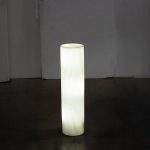 Onyx Lamp Pedestal, Cylindrical, White