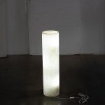 Onyx Lamp Pedestal, Cylindrical, White