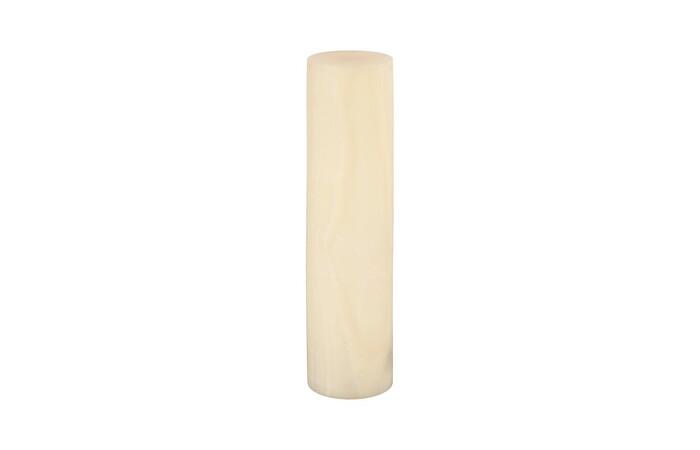 Onyx Lamp Pedestal, Cylindrical, White