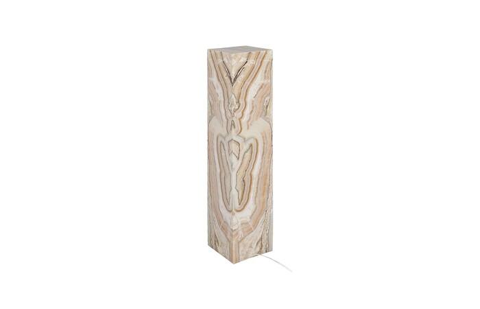 Onyx Lamp Pedestal, Square, Zebra White