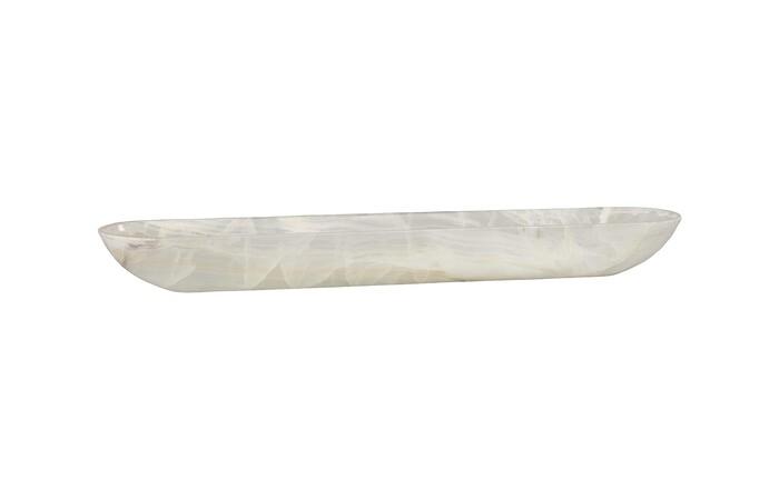 Onyx Canoe Bowl, White Ice Polish