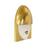 Fashion Faces Wall Art, Large, Smile, White And Gold Leaf