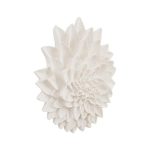 Dahlia Flower Wall Art, White Stone