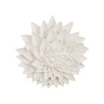 Dahlia Flower Wall Art, White Stone