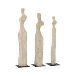 Cast Women Sculptures, Roman Stone, Set Of 3