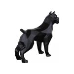 Pitbull Facet Sculpture, Matte Black