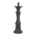 Queen Chess Sculpture, Cast Stone Black