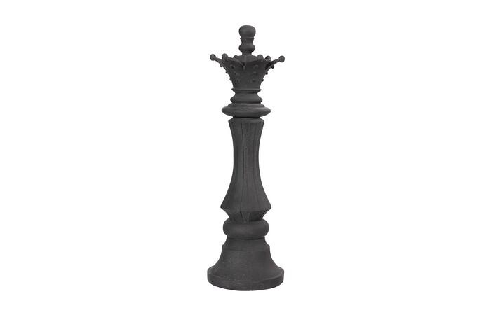 Queen Chess Sculpture, Cast Stone Black