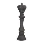 King Chess Sculpture, Cast Stone Black