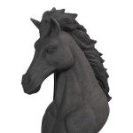 Knight Chess Sculpture, Cast Stone Black