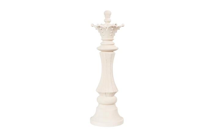 Queen Chess Sculpture, Cast Stone White