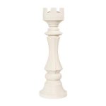 Rook Chess Sculpture, Cast Stone White