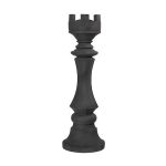 Rook Chess Sculpture, Cast Stone Black