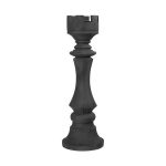 Rook Chess Sculpture, Cast Stone Black