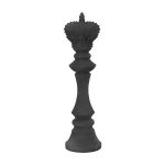 King Chess Sculpture, Cast Stone Black, Small