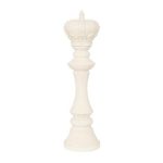 King Chess Sculpture, Cast Stone White, Small