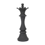 Queen Chess Sculpture, Cast Stone Black, Small
