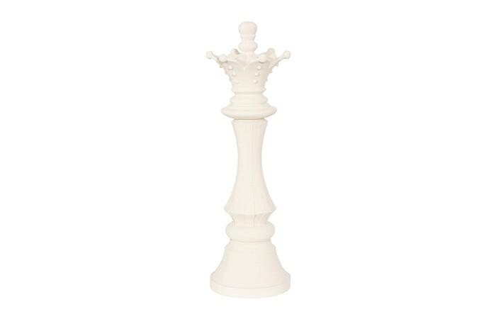 Queen Chess Sculpture, Cast Stone White, Small