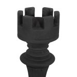 Rook Chess Sculpture, Cast Stone Black, Small