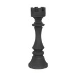Rook Chess Sculpture, Cast Stone Black, Small